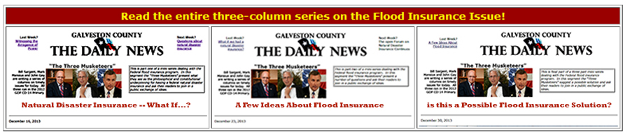 Click on any of the three parts of this graphic to go to the three columns about flood insurance