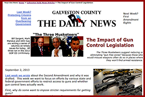 Weekly Column Galveston Daily News: The Impact of Gun Control