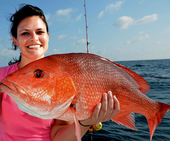 Red Snapper caught by a female fisherman