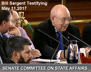 Bill Sargent Testifying on Election Legislation, May 11, 2017 before Senate State Affairs