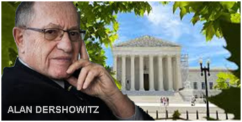 Alan Dershowitz's image infromt of he Surpreme Court Building