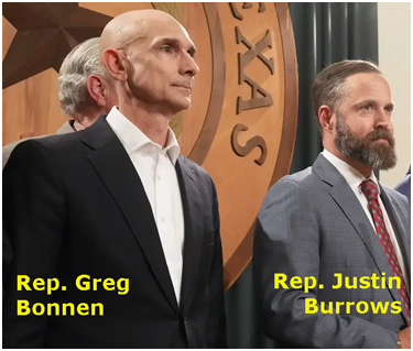 Galvest County's  Representative Greg Bonnen stands by Justin Burrows