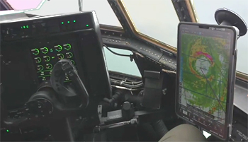 Rough ride even for experienced hurricane hunters!  In the cockpit in the storm