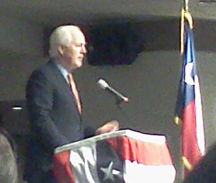 Senator John Cornyn speaking in Lake Jackson