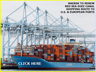 Maersk shipping lline reopens Read Sea-Suez route to  US and Europe