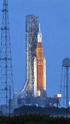 NASA moon shot on the launch pad