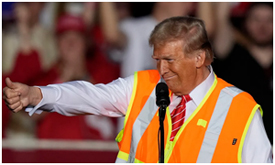 Donald Trump in Garbage  Vests at rally