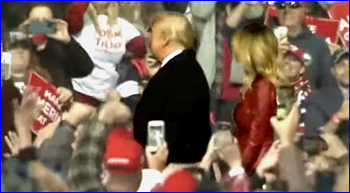 President Trump at rally in Georgia supporting GOP senatorial candidates with thousands of supporters in the crowd